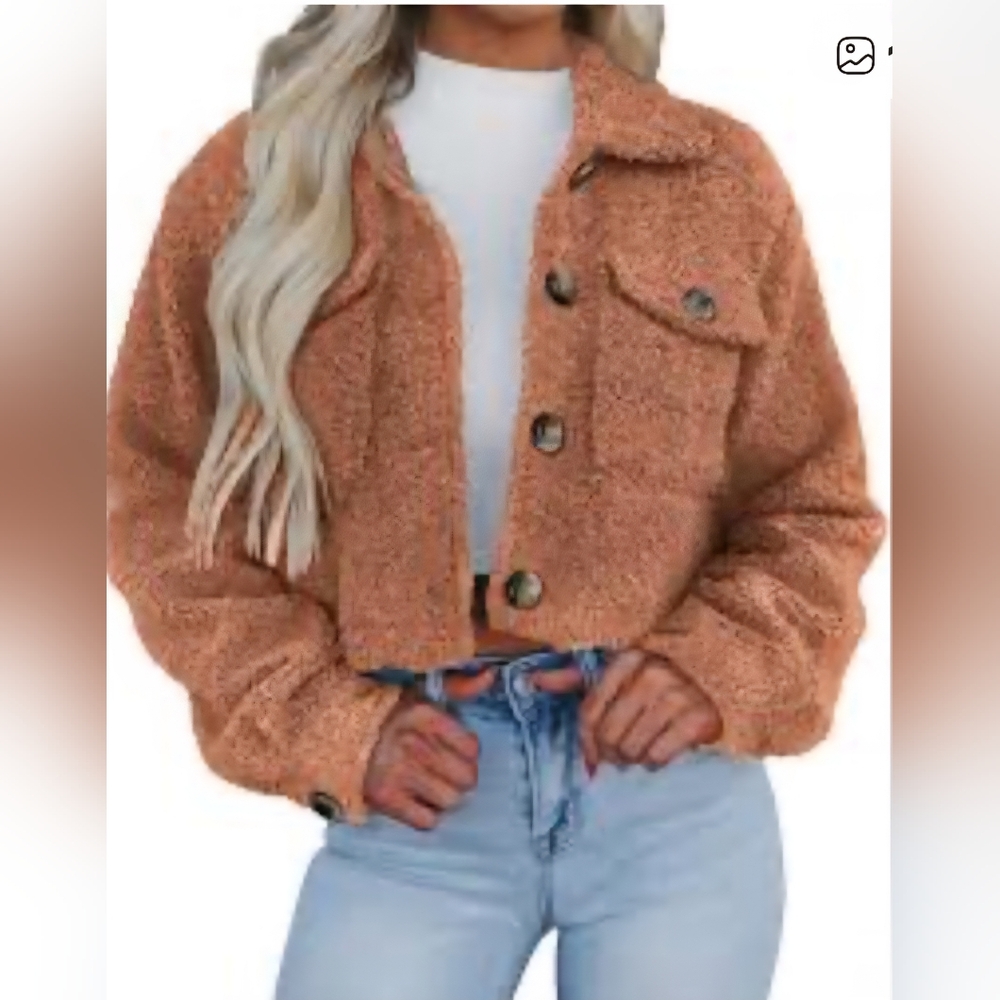 Cozy Tan Sherpa Jacket. NWOT.